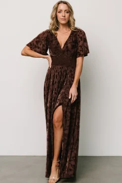 Sale Baltic Born Veronica Velvet Maxi Dress | Espresso