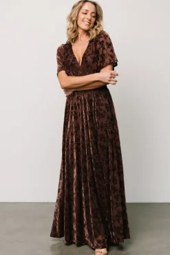 Sale Baltic Born Veronica Velvet Maxi Dress | Espresso