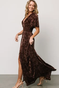 Sale Baltic Born Veronica Velvet Maxi Dress | Espresso