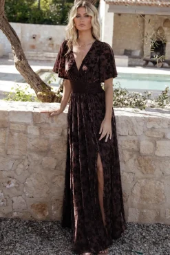 Sale Baltic Born Veronica Velvet Maxi Dress | Espresso