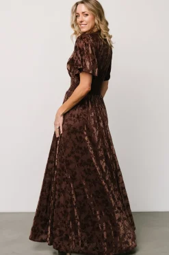 Sale Baltic Born Veronica Velvet Maxi Dress | Espresso