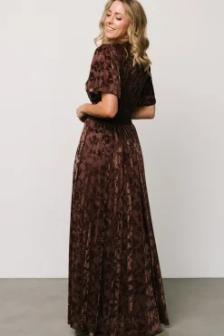 Sale Baltic Born Veronica Velvet Maxi Dress | Espresso