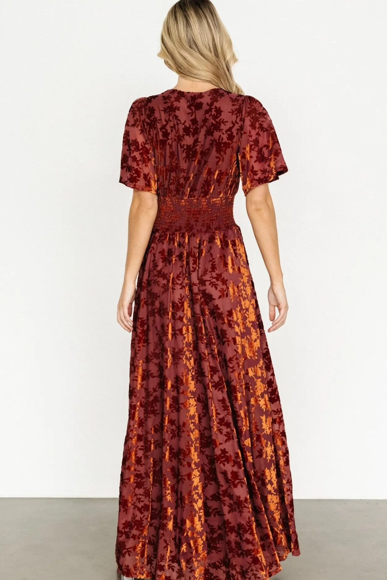 Hot Baltic Born Veronica Velvet Maxi Dress | Rust