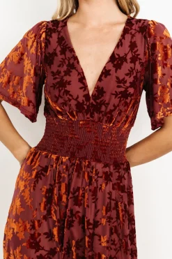 Hot Baltic Born Veronica Velvet Maxi Dress | Rust
