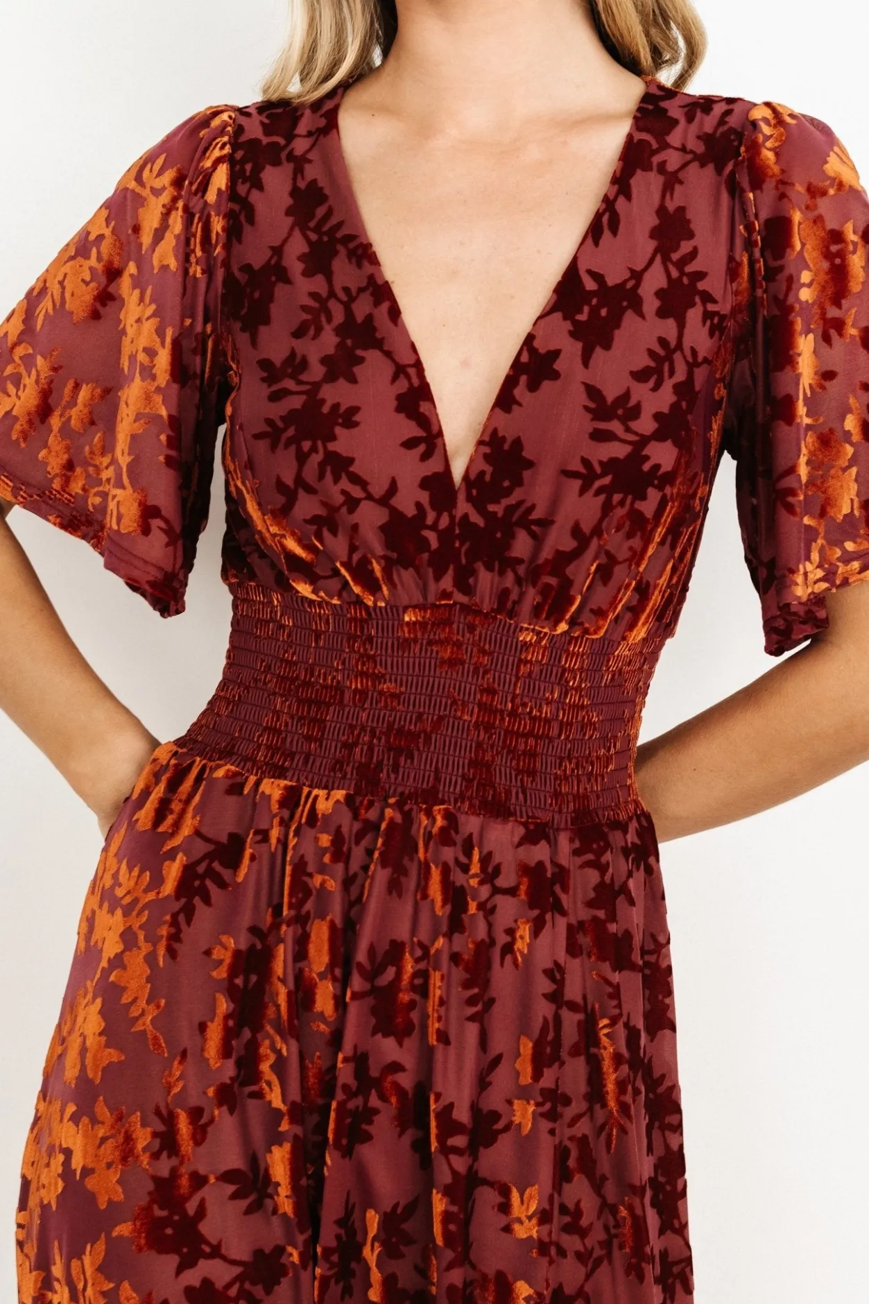 Hot Baltic Born Veronica Velvet Maxi Dress | Rust
