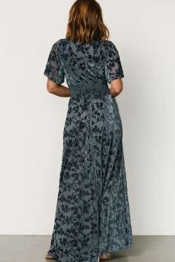 Outlet Baltic Born Veronica Velvet Maxi Dress | Whisper Blue WhisperBlue