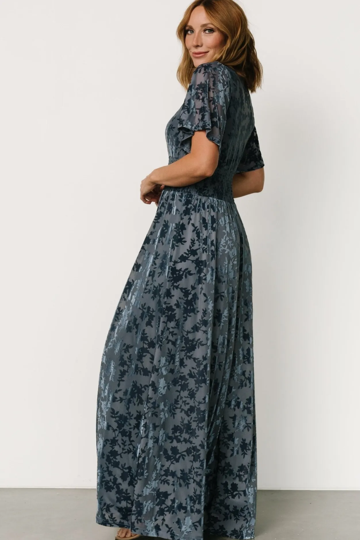 Outlet Baltic Born Veronica Velvet Maxi Dress | Whisper Blue WhisperBlue