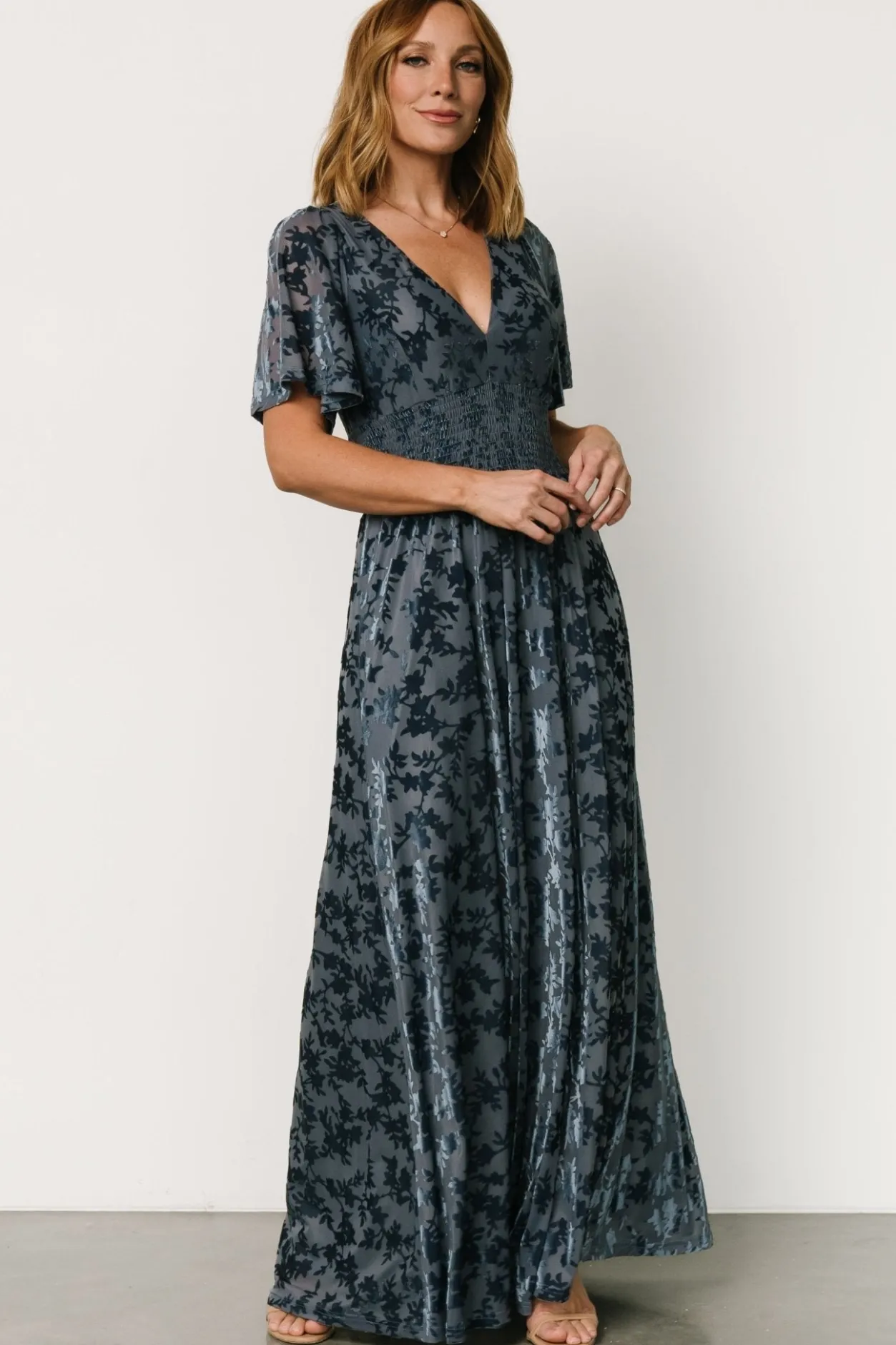 Outlet Baltic Born Veronica Velvet Maxi Dress | Whisper Blue WhisperBlue