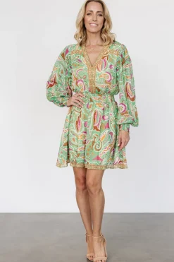Best Baltic Born Vesta Short Dress | Green Print GreenPrint