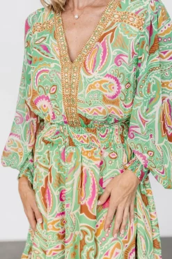 Best Baltic Born Vesta Short Dress | Green Print GreenPrint