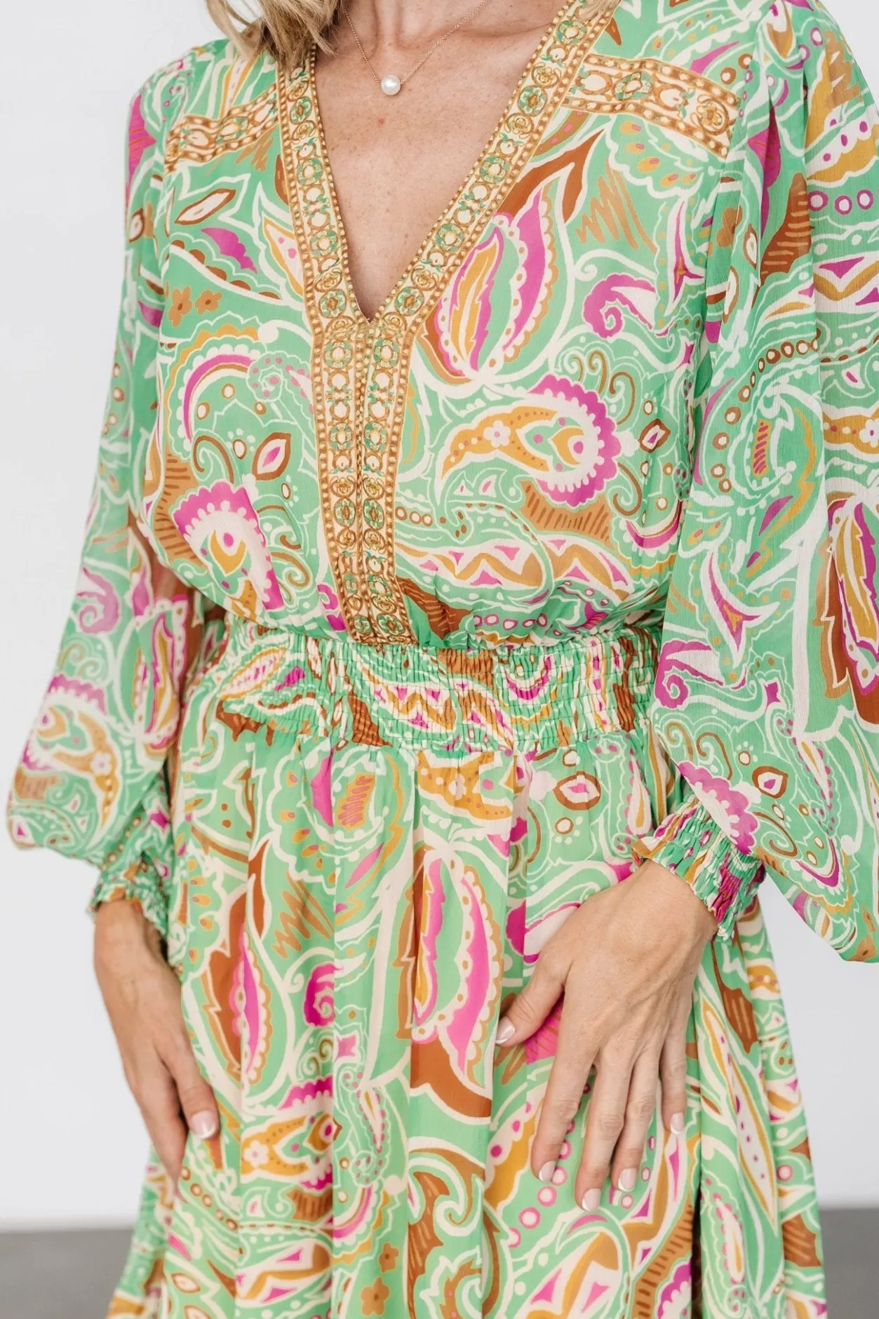 Best Baltic Born Vesta Short Dress | Green Print GreenPrint