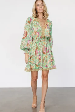 Best Baltic Born Vesta Short Dress | Green Print GreenPrint