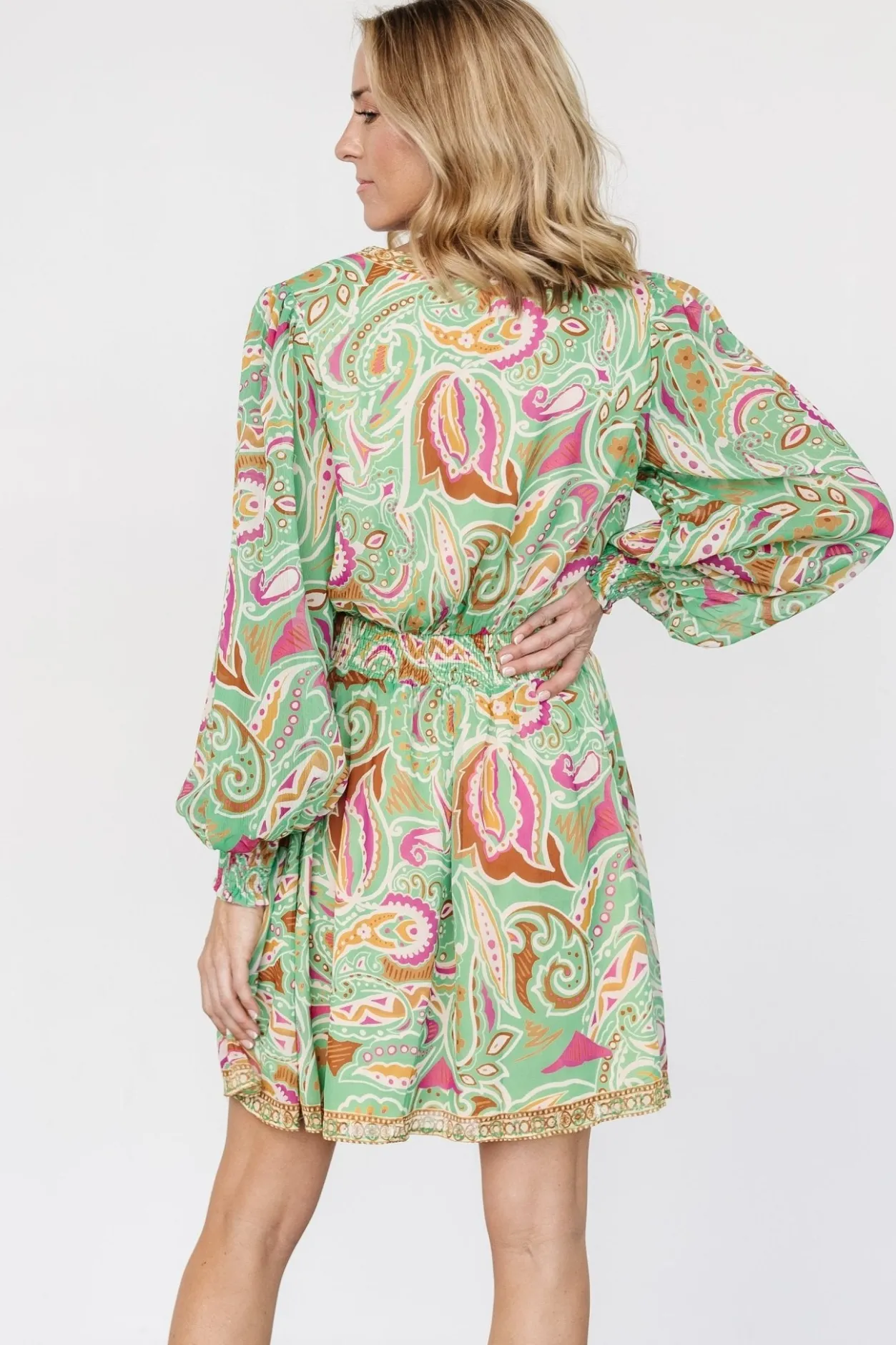 Best Baltic Born Vesta Short Dress | Green Print GreenPrint