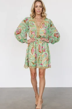 Best Baltic Born Vesta Short Dress | Green Print GreenPrint