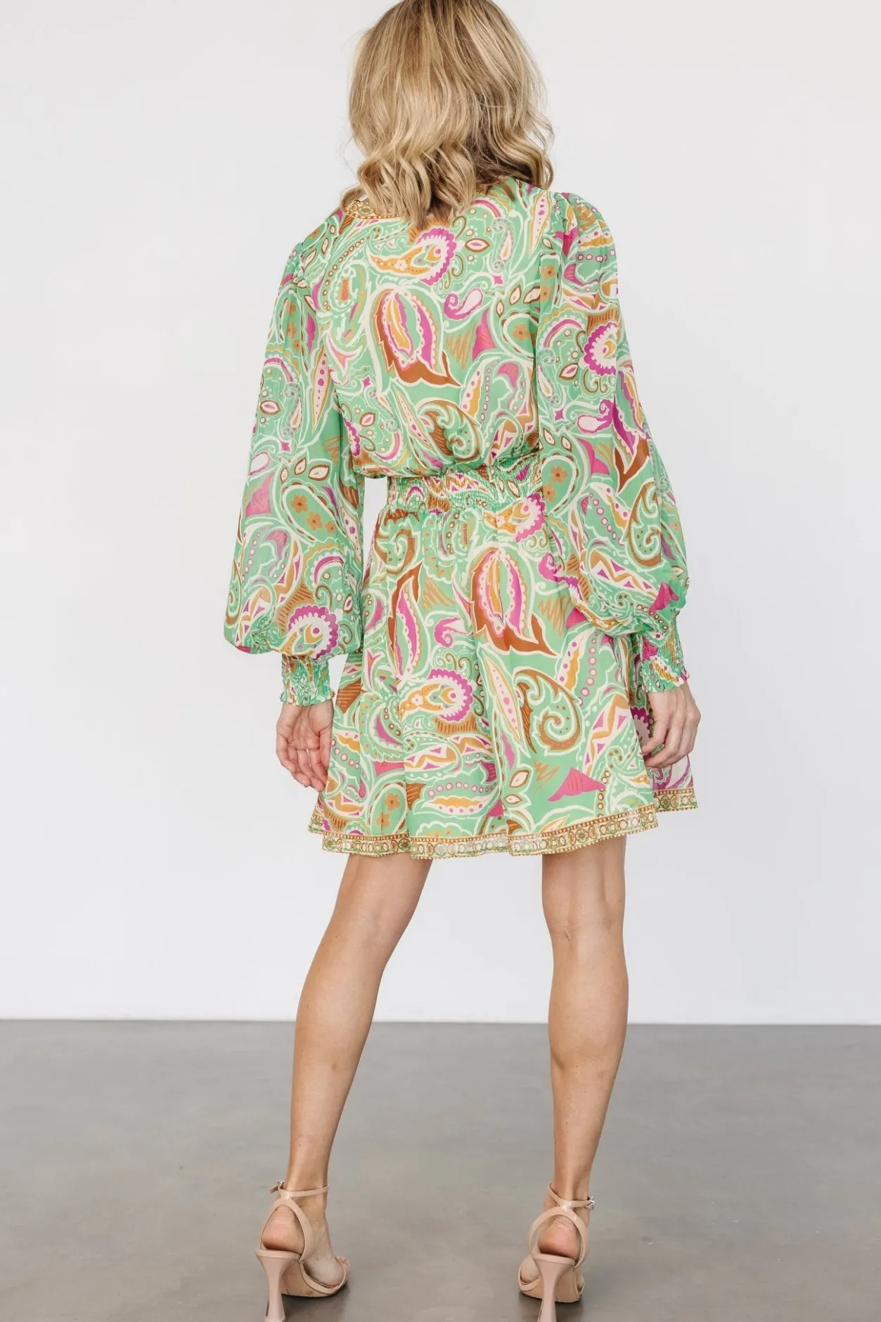 Best Baltic Born Vesta Short Dress | Green Print GreenPrint