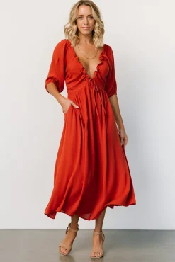 New Baltic Born Vicki Midi Dress | Rust