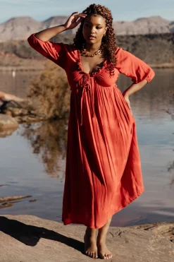 New Baltic Born Vicki Midi Dress | Rust