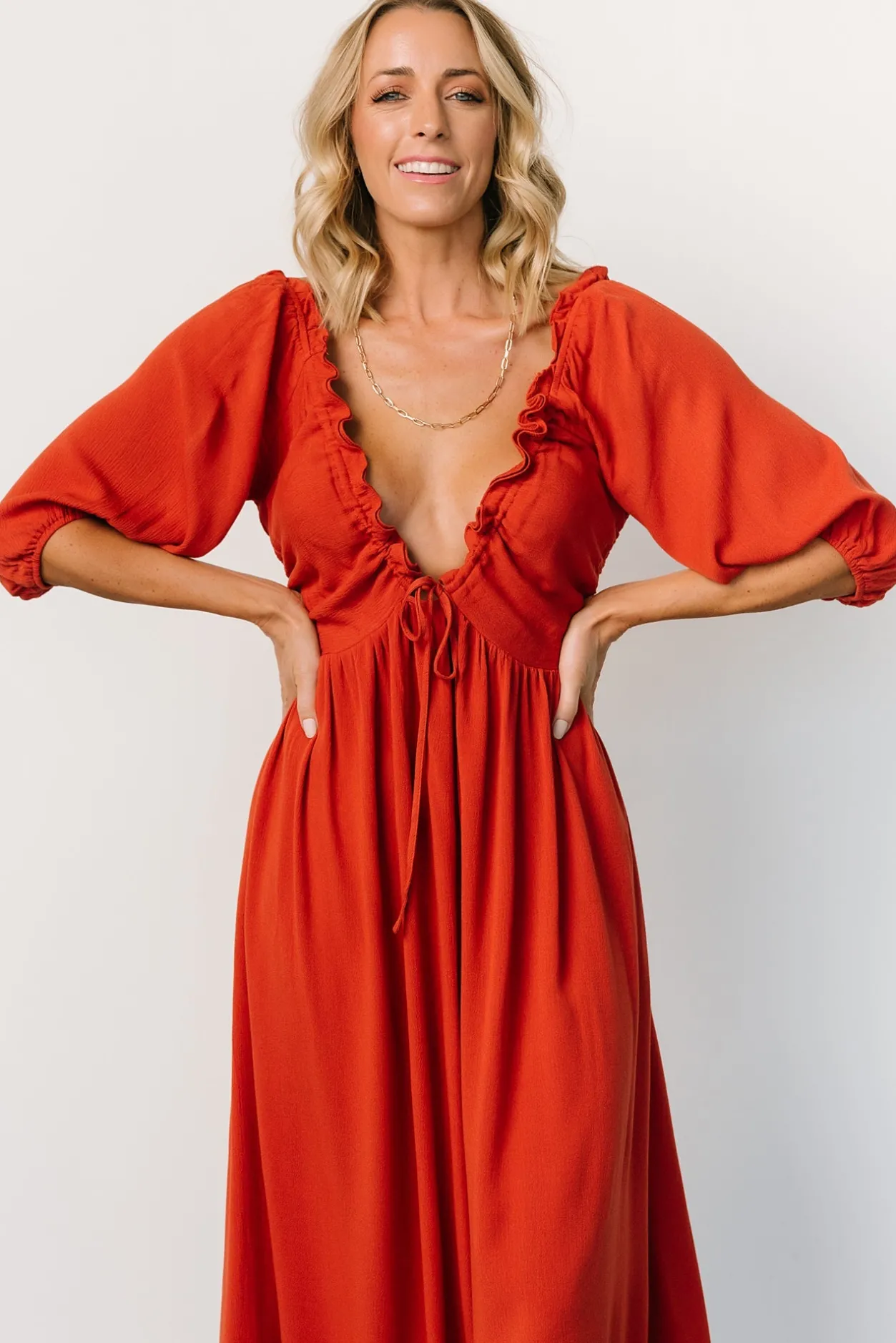 New Baltic Born Vicki Midi Dress | Rust