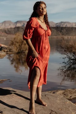 New Baltic Born Vicki Midi Dress | Rust