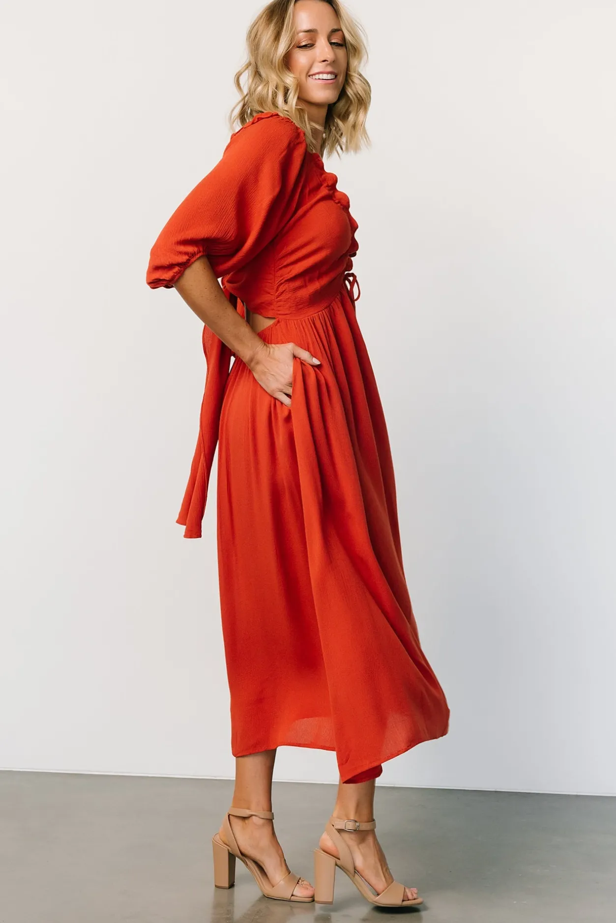 New Baltic Born Vicki Midi Dress | Rust