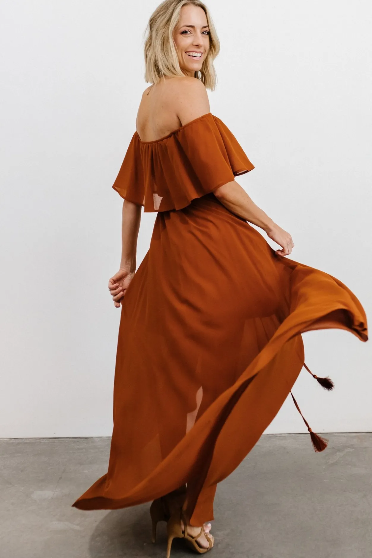 Fashion Baltic Born Victoria Off Shoulder Maxi Dress | Spice
