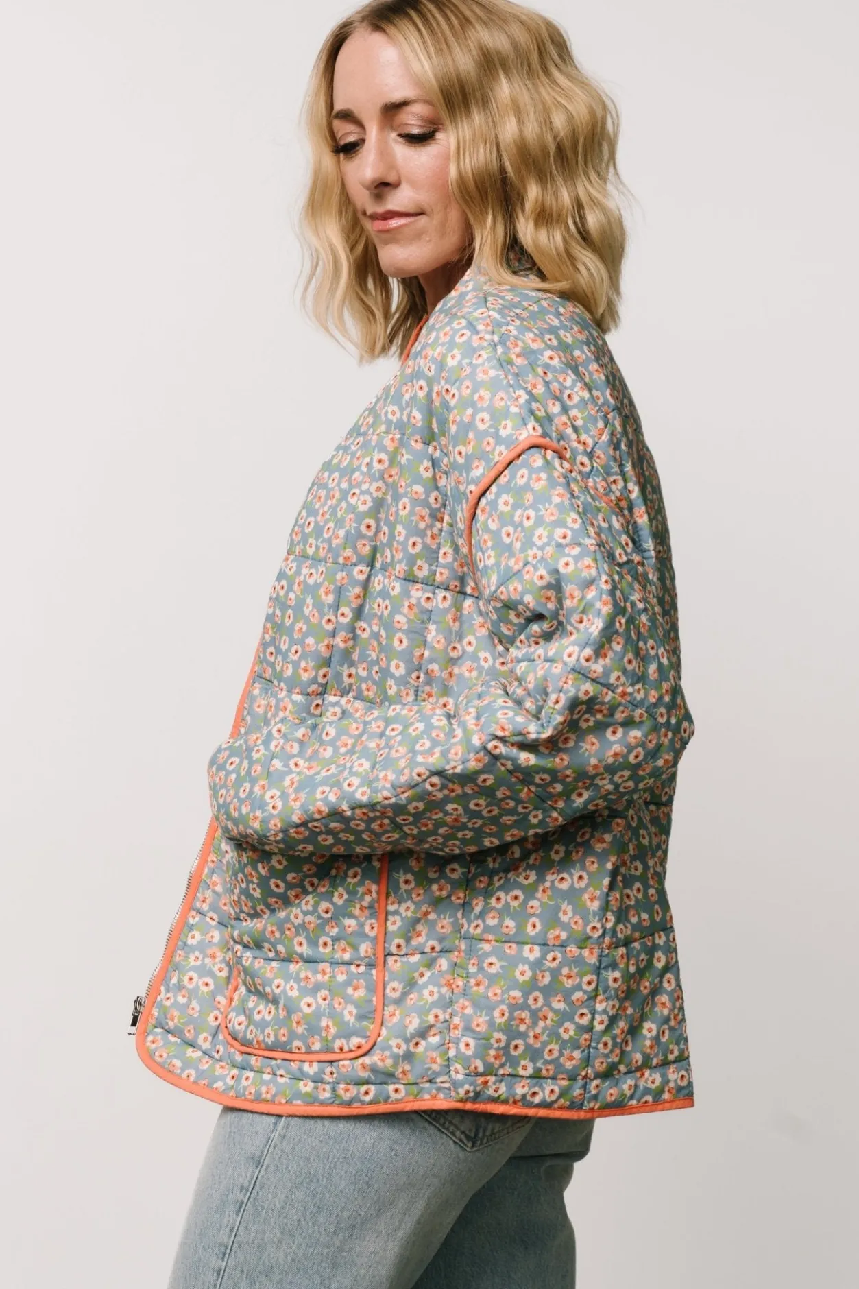 Online Baltic Born Vida Jacket | Dusty Blue + Coral Floral DustyBlue+CoralFloral