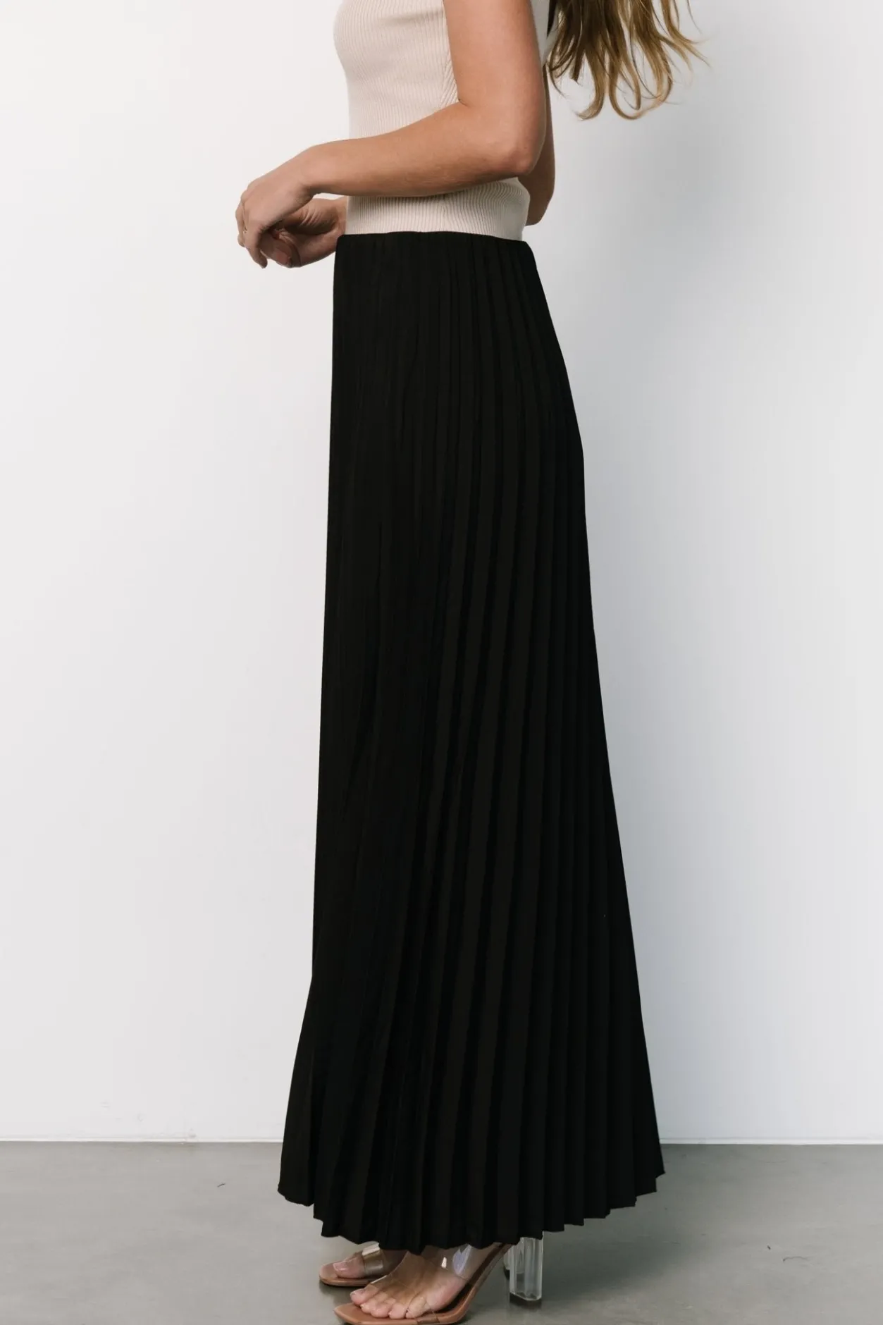 Clearance Baltic Born Vinny Pleated Maxi Skirt | Black
