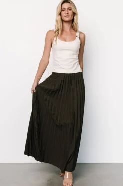 Discount Baltic Born Vinny Pleated Maxi Skirt | Charcoal