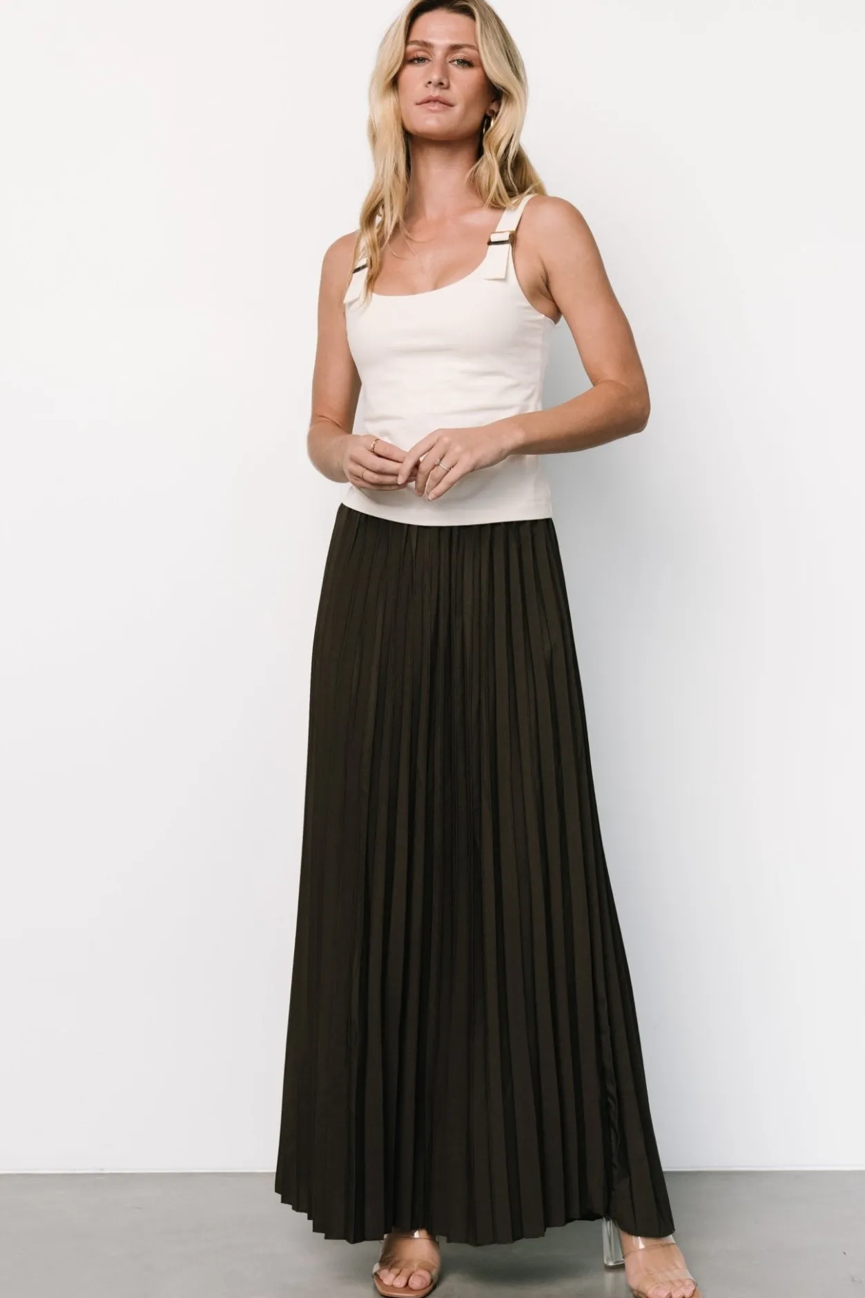 Discount Baltic Born Vinny Pleated Maxi Skirt | Charcoal