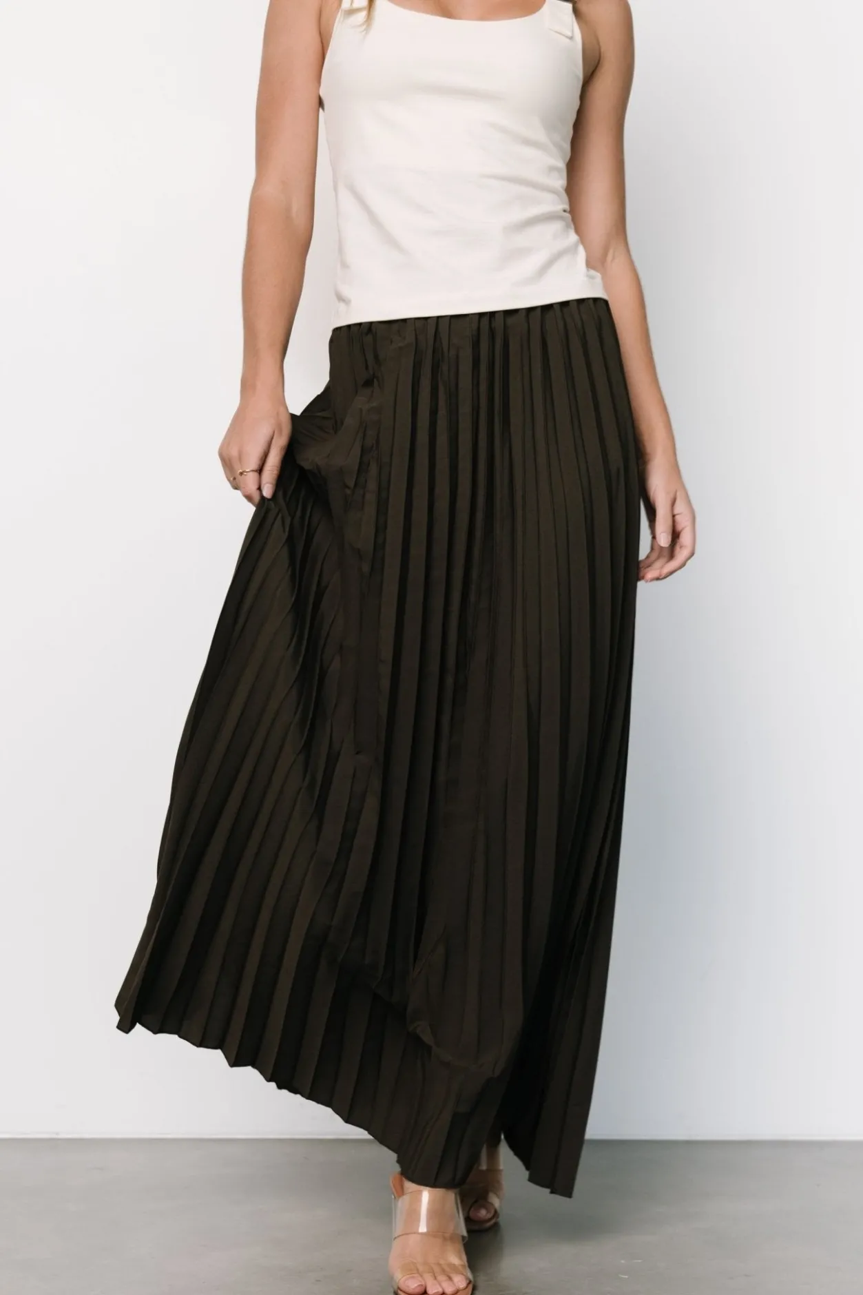 Discount Baltic Born Vinny Pleated Maxi Skirt | Charcoal