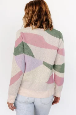Fashion Baltic Born Violet Geo Sweater | Lilac + Green Lilac+Green