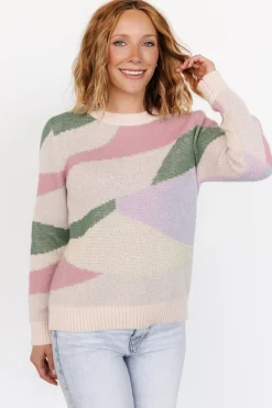 Fashion Baltic Born Violet Geo Sweater | Lilac + Green Lilac+Green