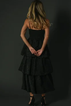 Outlet Baltic Born Violetta Embossed Tiered Dress | Black