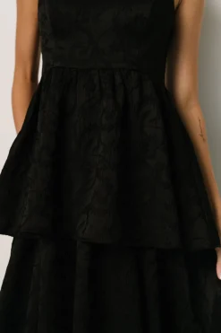 Outlet Baltic Born Violetta Embossed Tiered Dress | Black