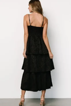 Outlet Baltic Born Violetta Embossed Tiered Dress | Black