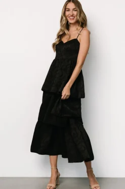 Outlet Baltic Born Violetta Embossed Tiered Dress | Black