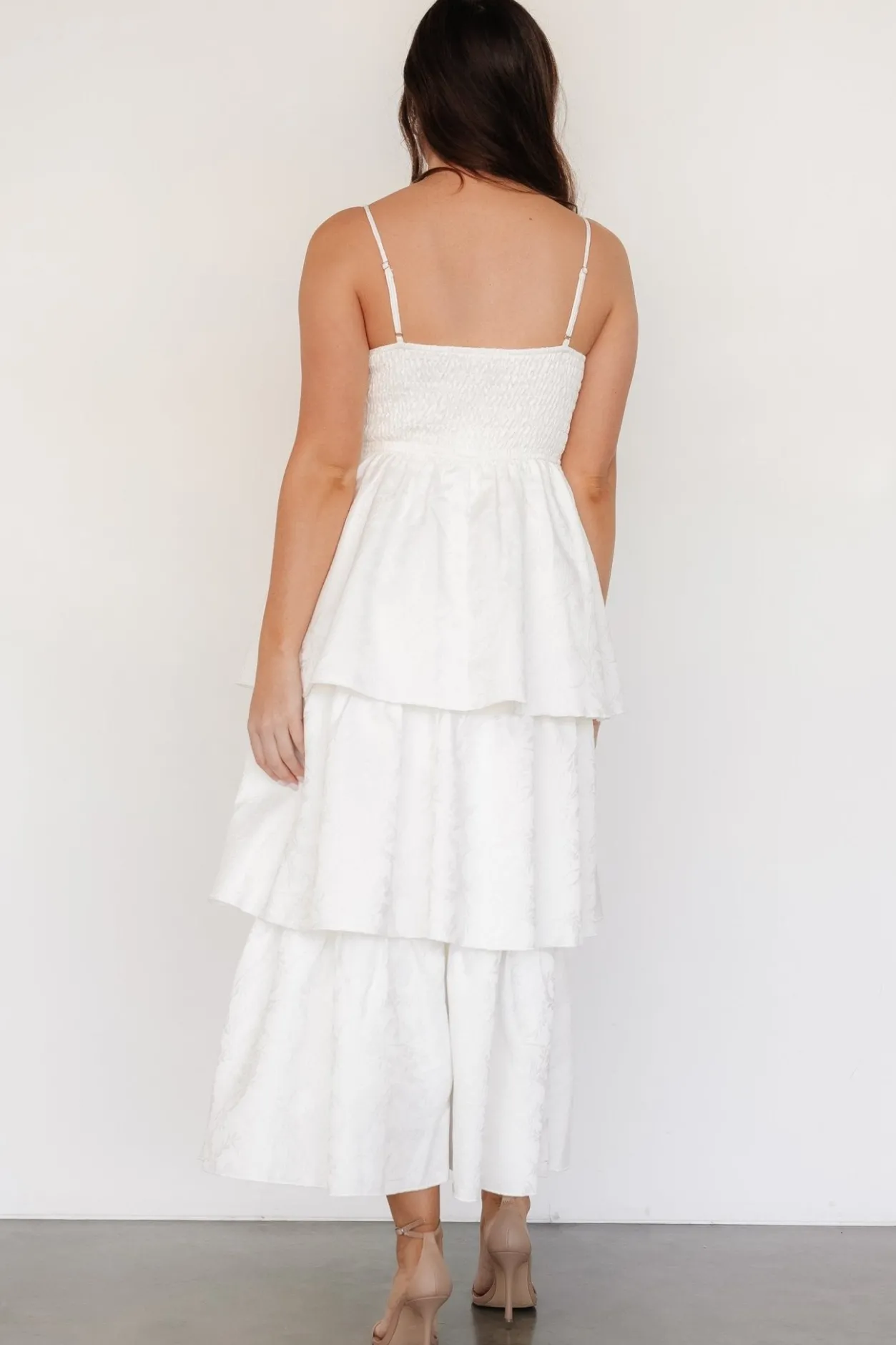 Fashion Baltic Born Violetta Embossed Tiered Dress | Off White OffWhite
