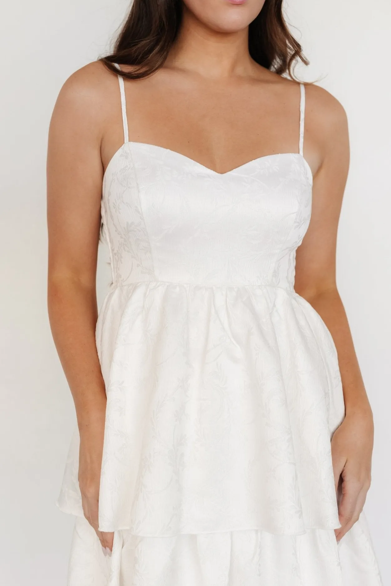 Fashion Baltic Born Violetta Embossed Tiered Dress | Off White OffWhite