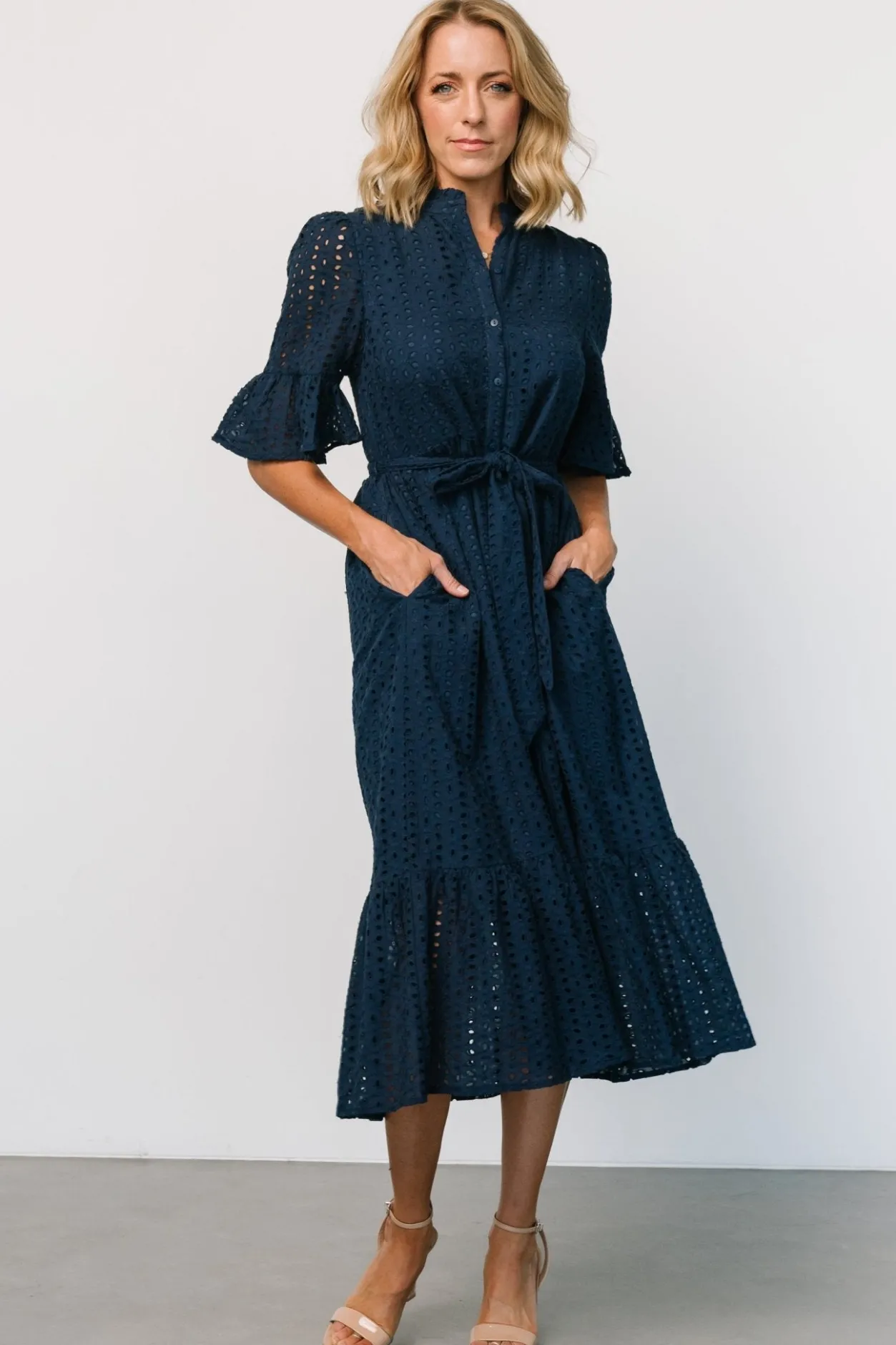 Best Baltic Born Virginia Eyelet Midi Dress | Navy