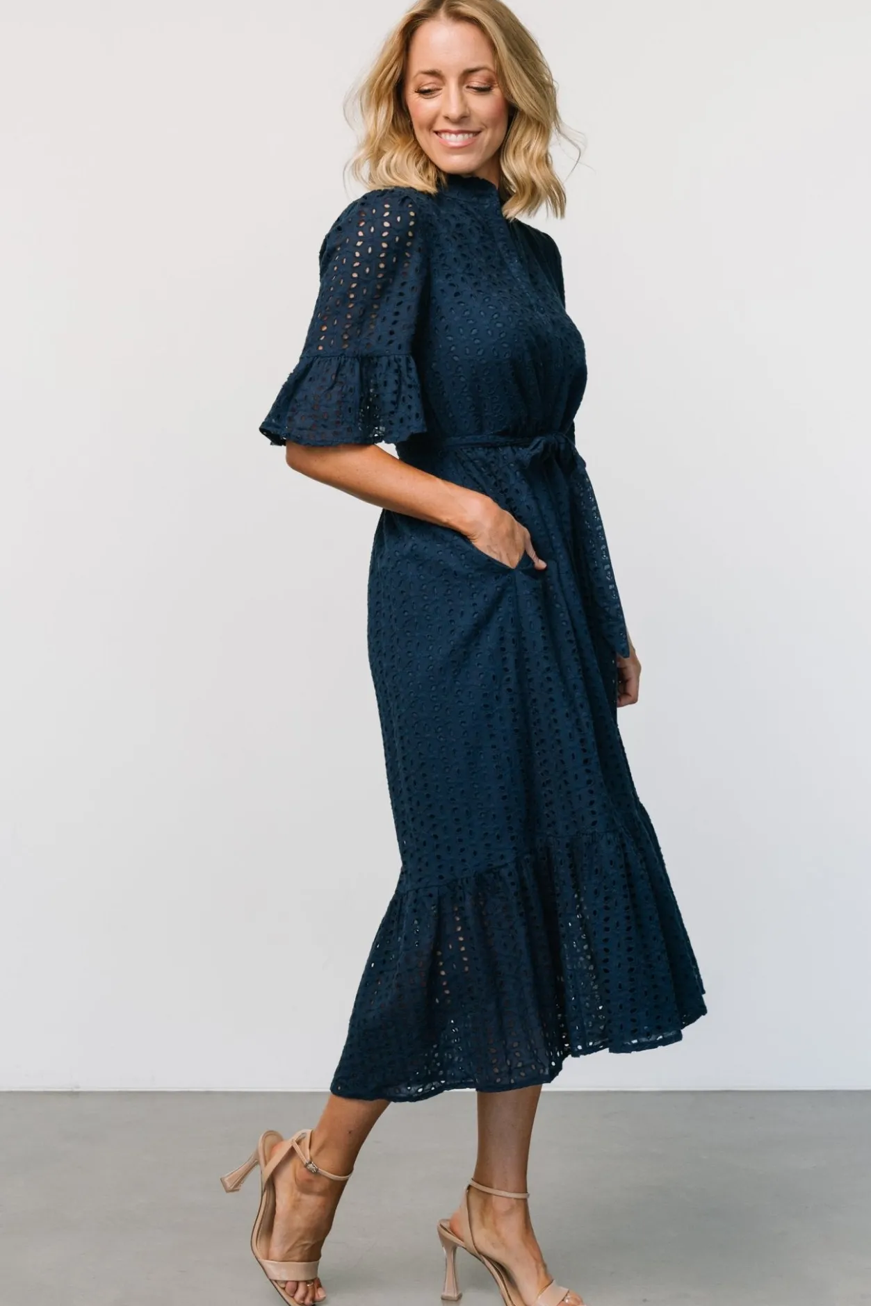 Best Baltic Born Virginia Eyelet Midi Dress | Navy