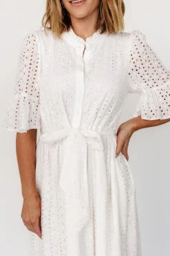 Outlet Baltic Born Virginia Eyelet Midi Dress | Off White OffWhite
