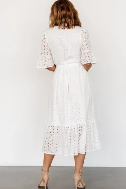 Outlet Baltic Born Virginia Eyelet Midi Dress | Off White OffWhite