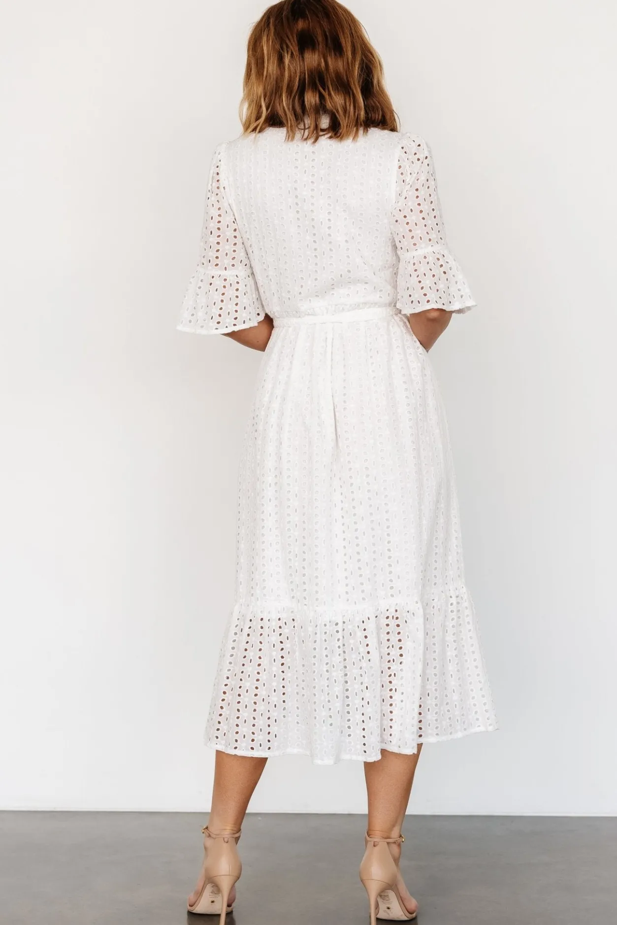 Outlet Baltic Born Virginia Eyelet Midi Dress | Off White OffWhite