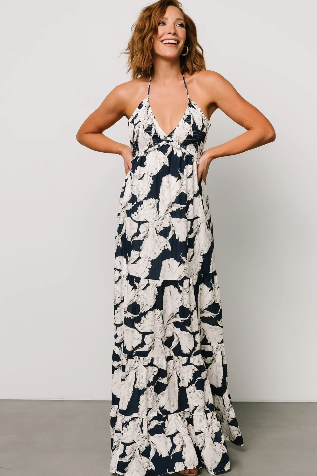 Sale Baltic Born Visalia Maxi Dress | Navy + White Navy+White