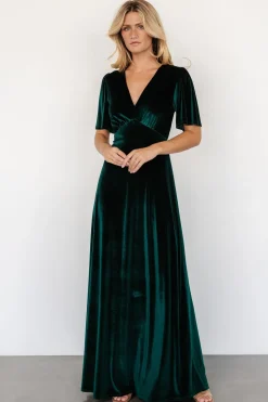 Discount Baltic Born Vivian Velvet Maxi Dress | Emerald