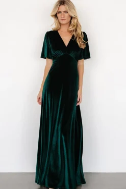 Discount Baltic Born Vivian Velvet Maxi Dress | Emerald