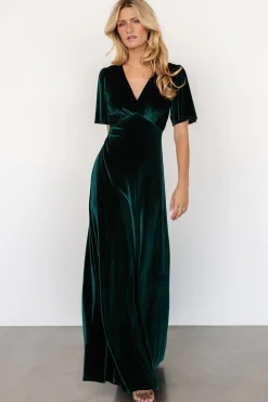 Discount Baltic Born Vivian Velvet Maxi Dress | Emerald