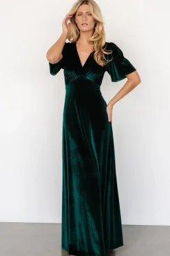 Discount Baltic Born Vivian Velvet Maxi Dress | Emerald