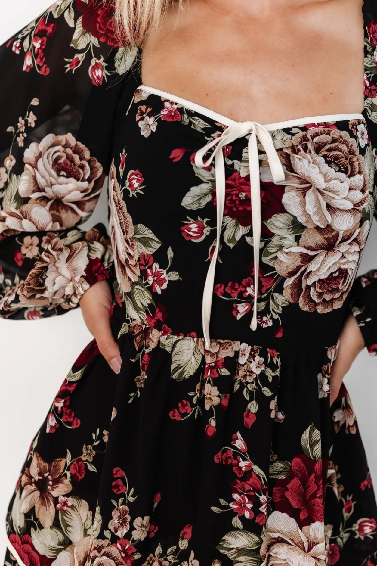 Discount Baltic Born Viviana Tiered Dress | Black Floral BlackFloral