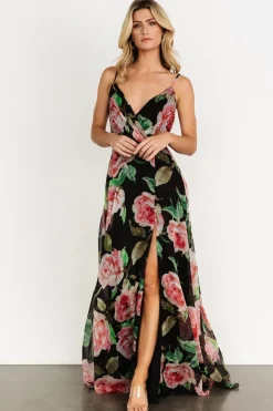 Online Baltic Born Vivienne Maxi Dress | Black Rose Floral BlackRoseFloral